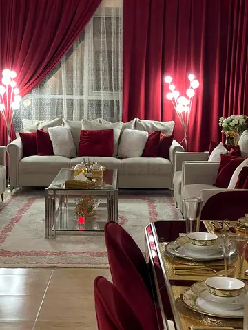 Elegant Living Room Sofa Set with Modern Accents