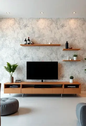 Modern Entertainment Center with Shelves