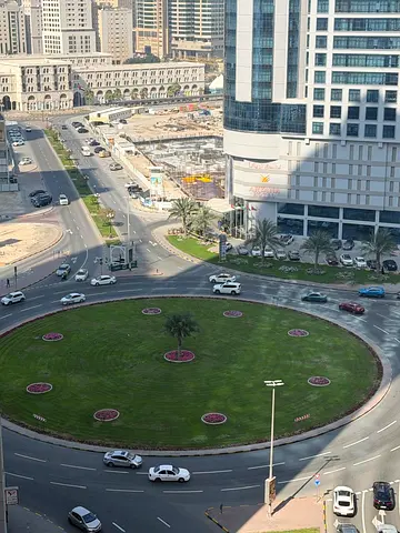 Built-in wall wardrobes, air conditioning provided by the landlord, three bedrooms and a living room in Al Taawun, including a master bedroom and maid