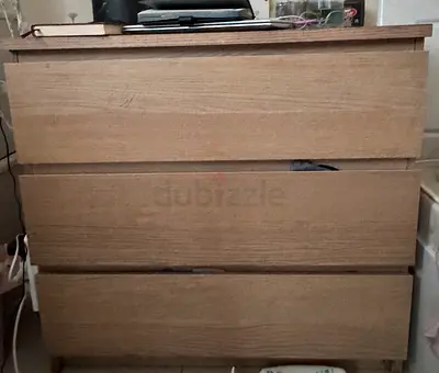 Simple Wooden Dresser with Three Drawers