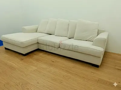 The One Brand beige color lshape couch