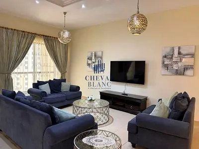 Fully Furnished 3BR + Maid | Partial Sea View | Spacious Layout