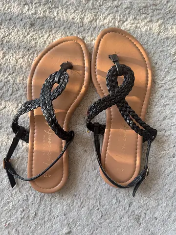 Stylish Black Braided Sandals size 37
