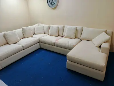 Crate and barrel axis Beige color Ushape sofa