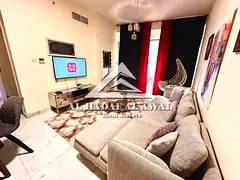 Al Qasba, one bedroom and living room with balcony and 2 bathrooms, rent 4000, security deposit 1000