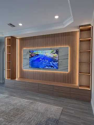 Modern Entertainment Center with LED Backlighting