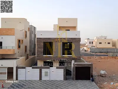 A villa with all electricity, water and air conditioning fees included, on the main street, ready to move in, in the most prestigious areas of Ajman.