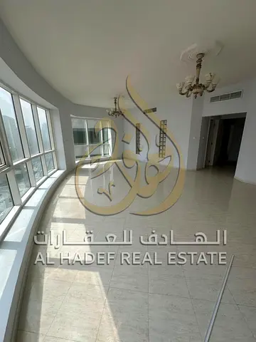 For Rent in Sharjah - Al Khan Area Two-bedroom apartment available for annual rent ✔️ 3 bathrooms ✔️ Free swimming pool and gym ✔️ Free air condition
