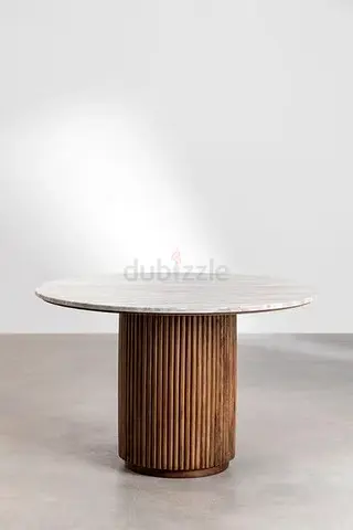 Contemporary Custom Tables with Glossy Surface and Wooden Base