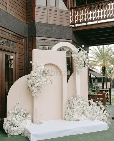 Designer Scallop Edge Arch Backdrop for Baby Shower and Events