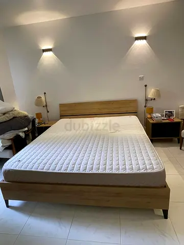 Spacious King Size Bed (180 × 200) including mattress. Neat, clean, and ready for immediate use.