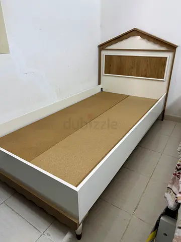 Modern White Bed Frame with mattress