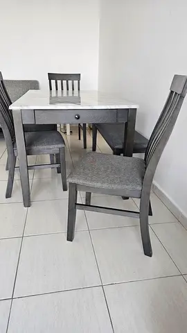 Modern (6 people )Dining Table Set with drawers 152×87 cm ,H =76cm