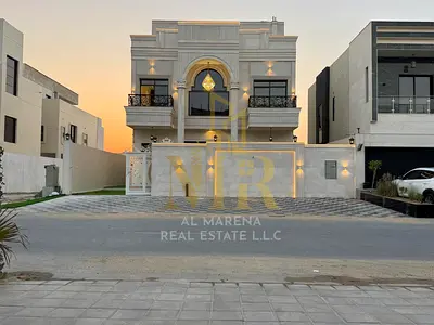 فيلا كلاسيك بسعر شامل رسوم التسجيل والتملك على الشارع الرئيسي جاهزة للسكن في أرقى مناطق عجمان تملك حر حر لجميع الجنسيات للبيع: فيلا فاخرة من طابقين مع