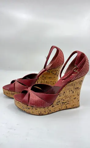 Christian Dior Wine Wedge Heels - Size 39