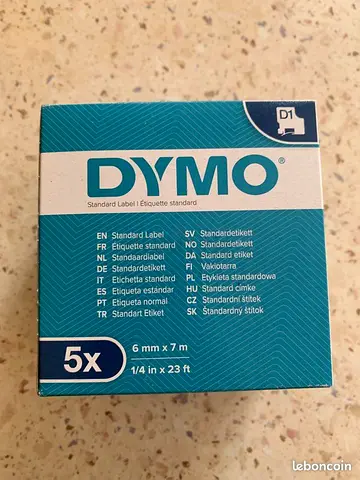 DYMO 5 x D1 Standard Labelling Tape