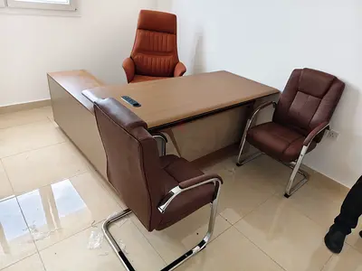 Executive Office Desk and Chairs Set New For Sale