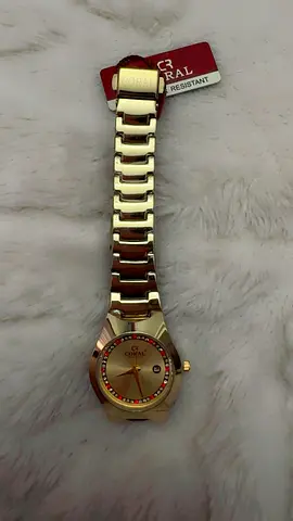 Gold Tone Watch with Colorful Accents