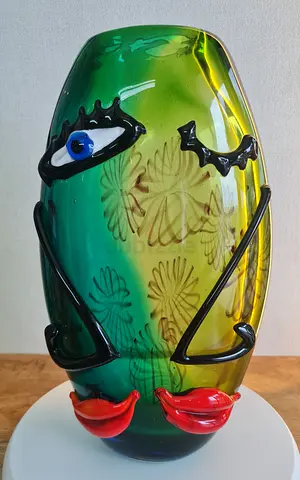 PRICE REDUCED!  Murano Glass Vase Picasso Style