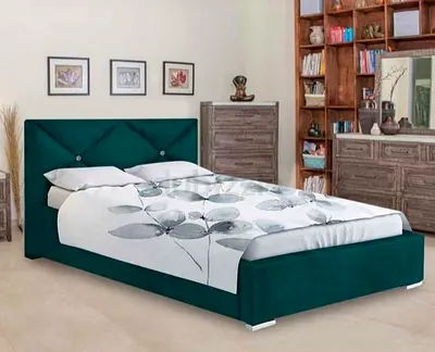 New Stylish Green Bed with Floral Bedding