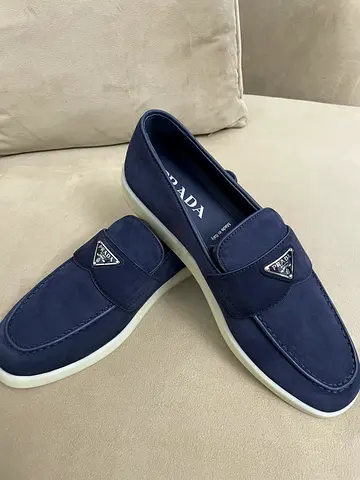 Prada Stylish Navy Blue Slip-On Shoes