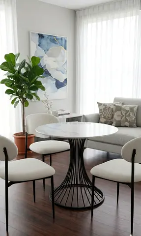 Stylish Dining Set with Modern four  Chairs