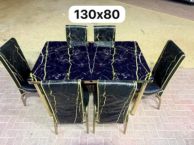 Elegant Black and Gold extendable Dining Table Set
