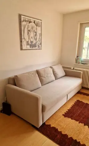 Comfortable 3-Seater Sofa Bed in Beige – Stylish and practical design that easily converts from a so