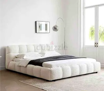 Contemporary White Upholstered Bed
