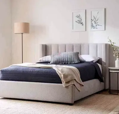 Stylish Modern Bed Frame with Linen Upholstery