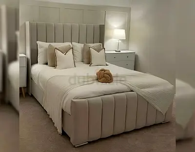 Elegant and comfort Bed with Plush Headboard