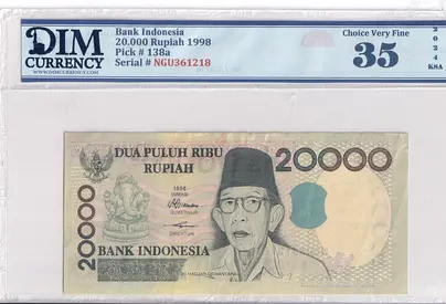 Indonesia Banknote 20000 rupiah 1998 DIM 50 AED