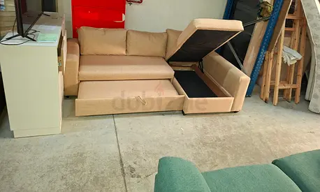 Sixth rating: One sofa bed – fabric upholstery, solid hardwood, storage compartment, easy bed conve