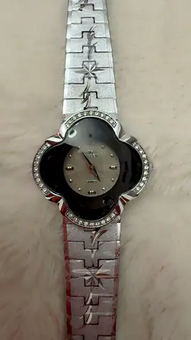 Elegant Silver Floral Design Watch