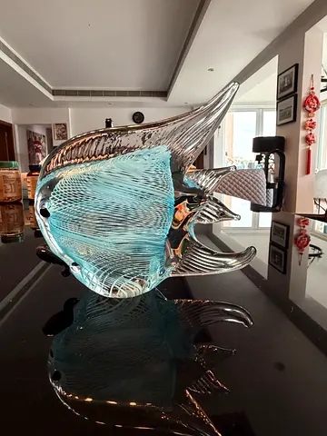 Murano Glass Angel Fish sculpture from the Vetreria Artistica Rosa studio
