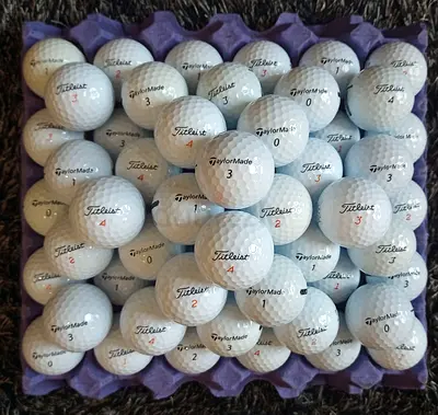 Titleist and Taylormade GradeA Condition Golf Balls (Pack of 60)