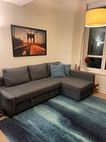 Stylish Grey Sectional Sofa bed with Storage