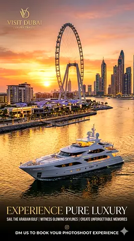 “Yacht photoshoot packages starting from 700 AED. DM for availability.”