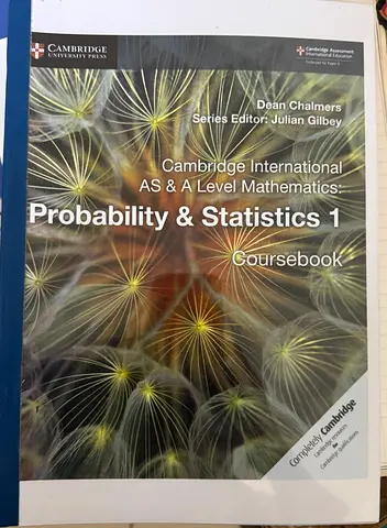 Cambridge International AS  A Level Mathematics: Probability  Statistics 1 Coursebook. Printed boo