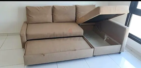 Stylish L-Shaped Sofa with Storage