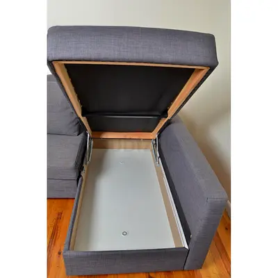 Stylish Grey Sofa Bed with Storage