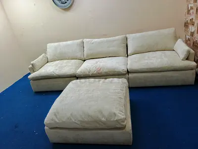 Premium Quality feather 🪶 filled modular sofa with ottoman