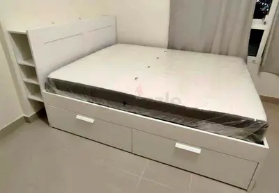IKEA brimnessqueen size 160×200cm bed frame with headboard+ 4 big storage drawers with IKEA mattress