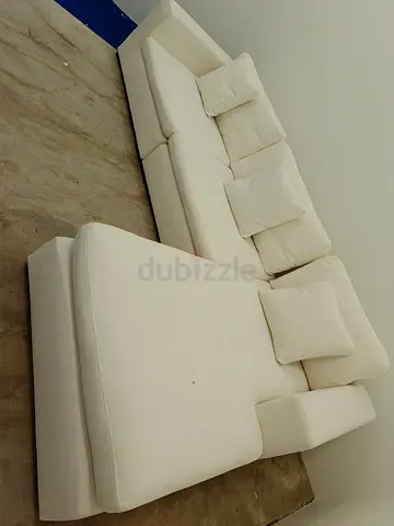 Comfortable marina home white color lshape sofa feather 🪶 filled