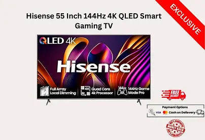 Hisense 55 Inch 144Hz 4K QLED Smart Gaming TV 55E7NQTUK PRO-FREE Delivery-Warranty