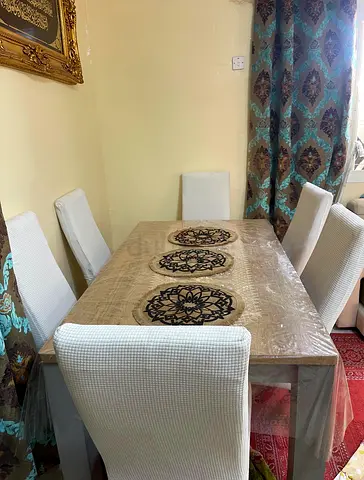 Modern Dining Table Set with White Chairs