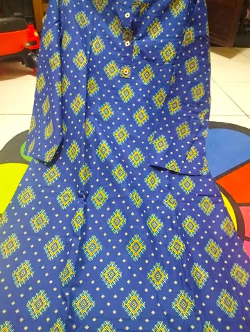 Traditional  Printed Straight line kurtis