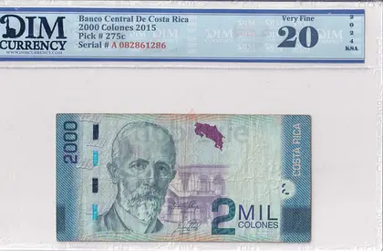 Costa Rica Banknote 2000 Colones 2015 DIM 60AED