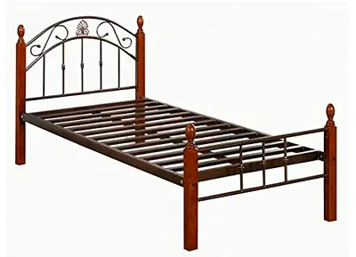2Nos of Steel Bed with Wooden Design