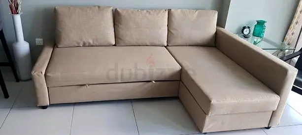 Corner Sofa Bed in Beige